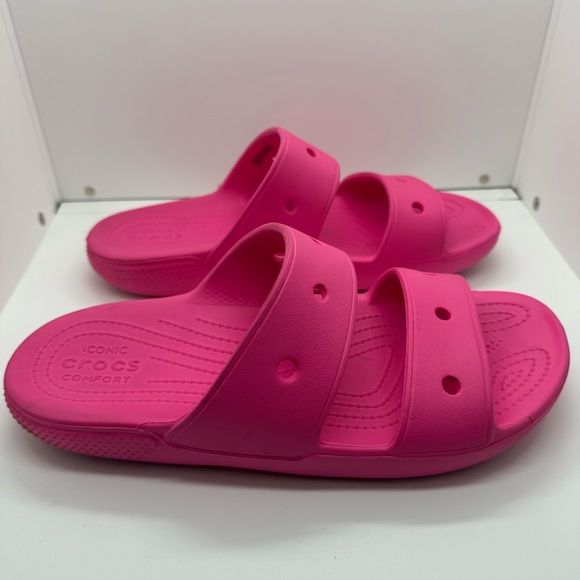Crocs Pink Classic Slide Sandals Size Women’s 10 / Men’s 8 - Picture 2 of 7